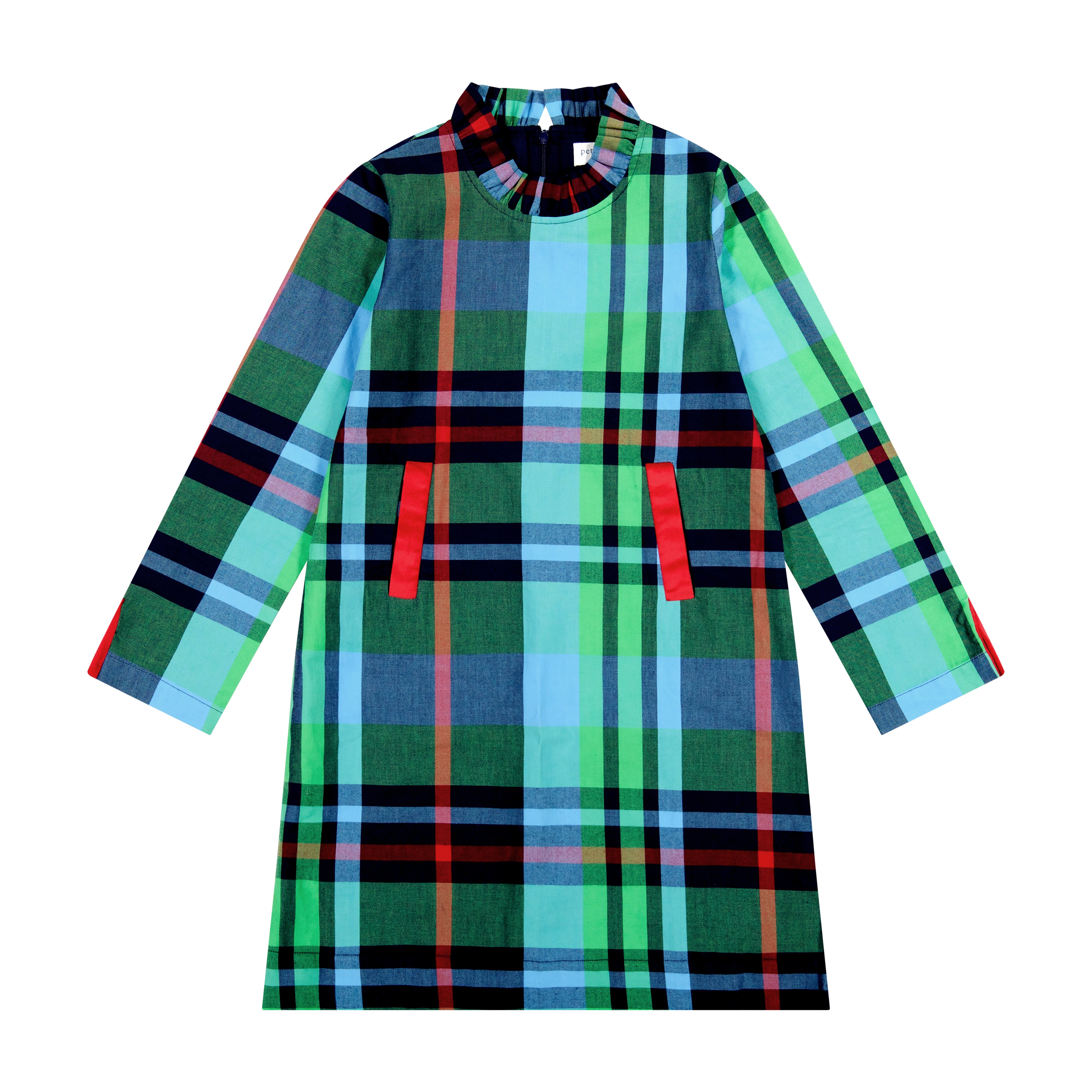 Robe Fille The Children's Place Taille 8 - Imprimé Carreaux Vert Bleu Lavé - Occasion Très Bon État