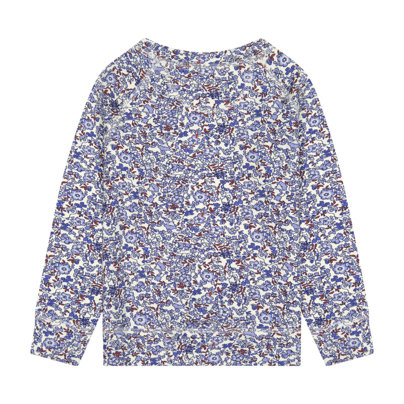 Blue Microfloral Crewneck Sweatshirt