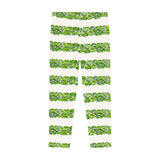 Green Striped Floral Legging