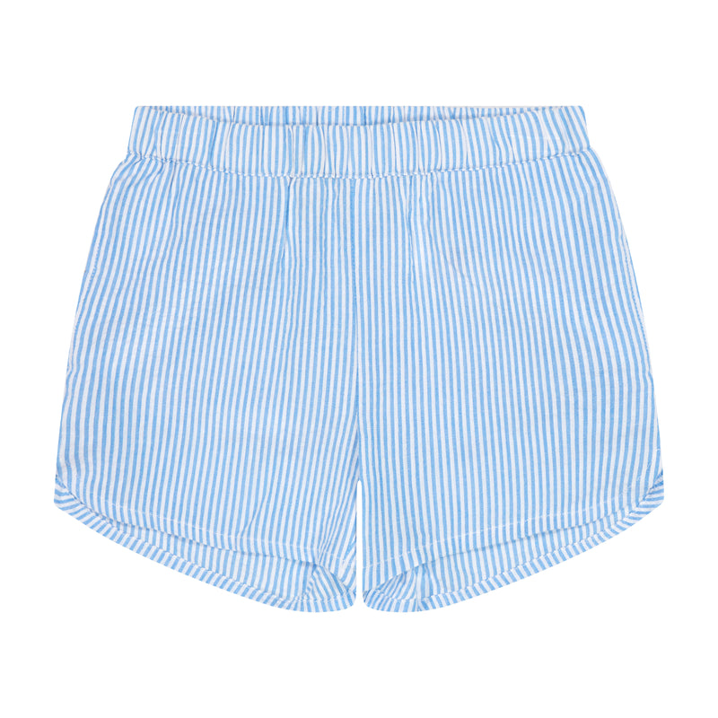 Blue Seersucker Shorts