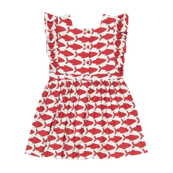 Red Fish Pinny Dress