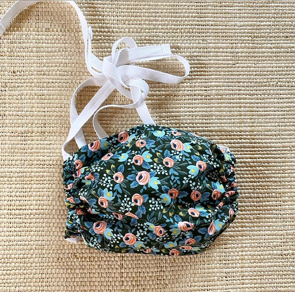 Rifle Paper Premium Cotton Blue Rosa Garden Floral Mask