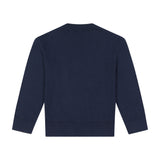 Navy Peony Intarsia Cotton Sweater
